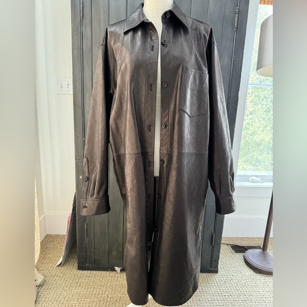 Dries Van Noten Layla Leather Midi Shirtdress